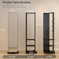 360° Rotating Floor Mirror with Clothes Rack & Shelves - iKaslandi