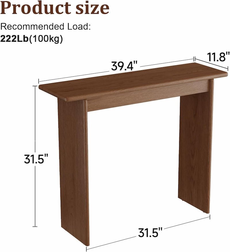 Solid Rubberwood Console Table | Mid-Century Modern Entryway Table - iKaslandi