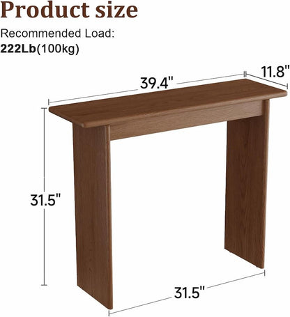 Dimension diagram for the walnut console table