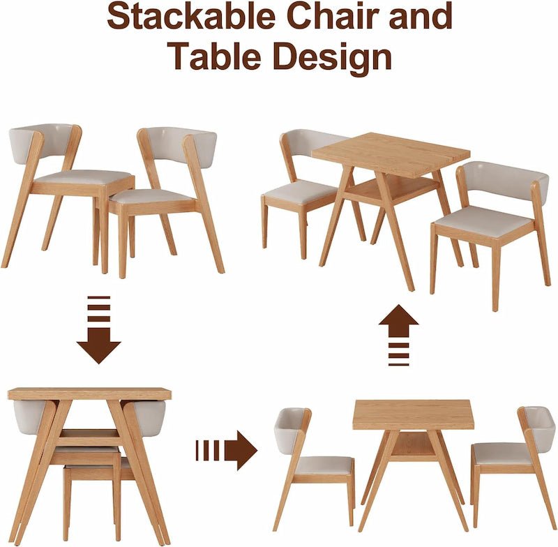 3-Piece Bistro Dining Set with Table and Chairs - iKaslandi