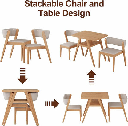 3-Piece Bistro Dining Set with Table and Chairs - iKaslandi