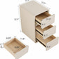 Modern Solid Wood Nightstand with 3 Hidden Handle Drawers - iKaslandi