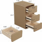 Modern Solid Wood Nightstand with 3 Hidden Handle Drawers - iKaslandi