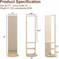 360° Rotating Floor Mirror with Clothes Rack & Shelves - iKaslandi