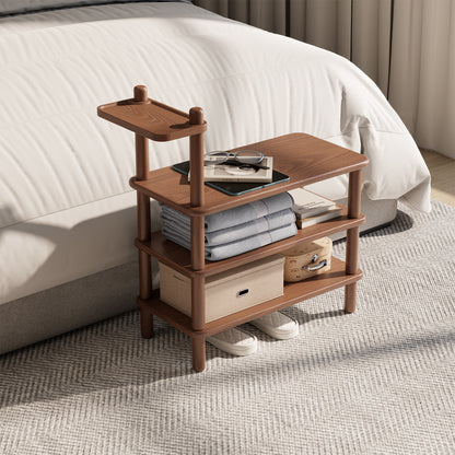 Shoe Rack Bench, Entryway Shoe Bench with Tray, 3 Tiers Solid Wood Shoe Bench for Front Door Entrance, Hallway, Mudroom