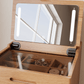 Solid Wood LED Vanity Desk with Chair, Space Saving Makeup Table - Kaslandi Furniture