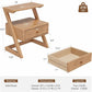 Solid Wood Z-Leg Nightstand with Drawer & Open Shelf - iKaslandi