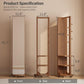 360° Rotating Floor Mirror with Clothes Rack & Shelves - iKaslandi