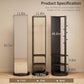 360° Rotating Floor Mirror with Clothes Rack & Shelves - iKaslandi