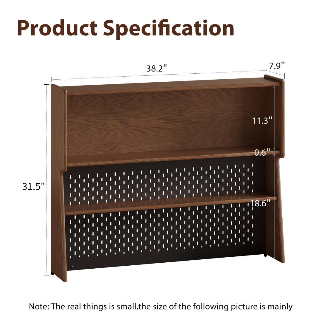 38.2" W Rubberwood Solid Wood Credenza with Adjustable Shelves - iKaslandi