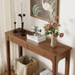 Solid Wood Entryway Console Table with Drawers and Bottom Storage Shelf - Kaslandi Furniture