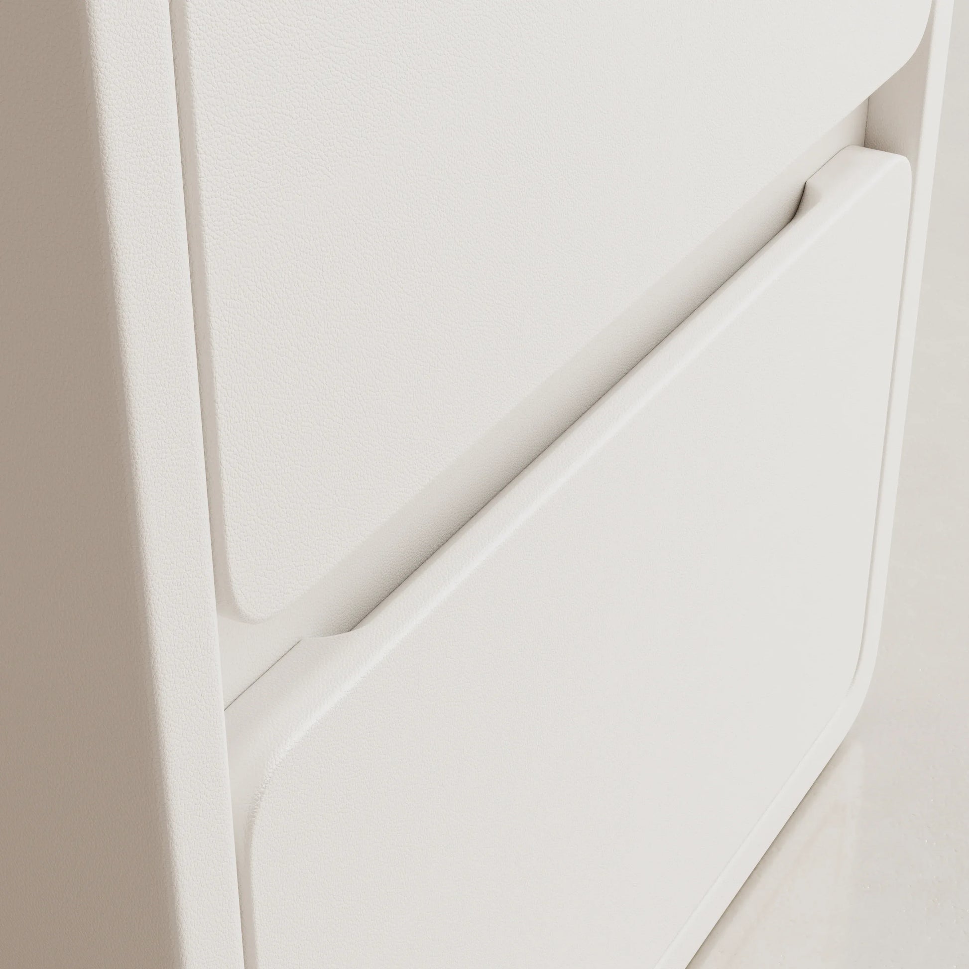 Modern Solid Wood Nightstand with 3 Hidden Handle Drawers - Kaslandi Furniture