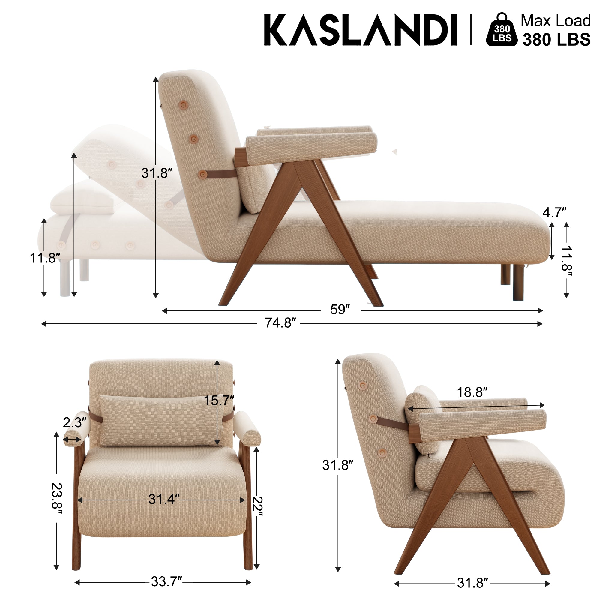 3-in-1 Convertible Sleeper Chair