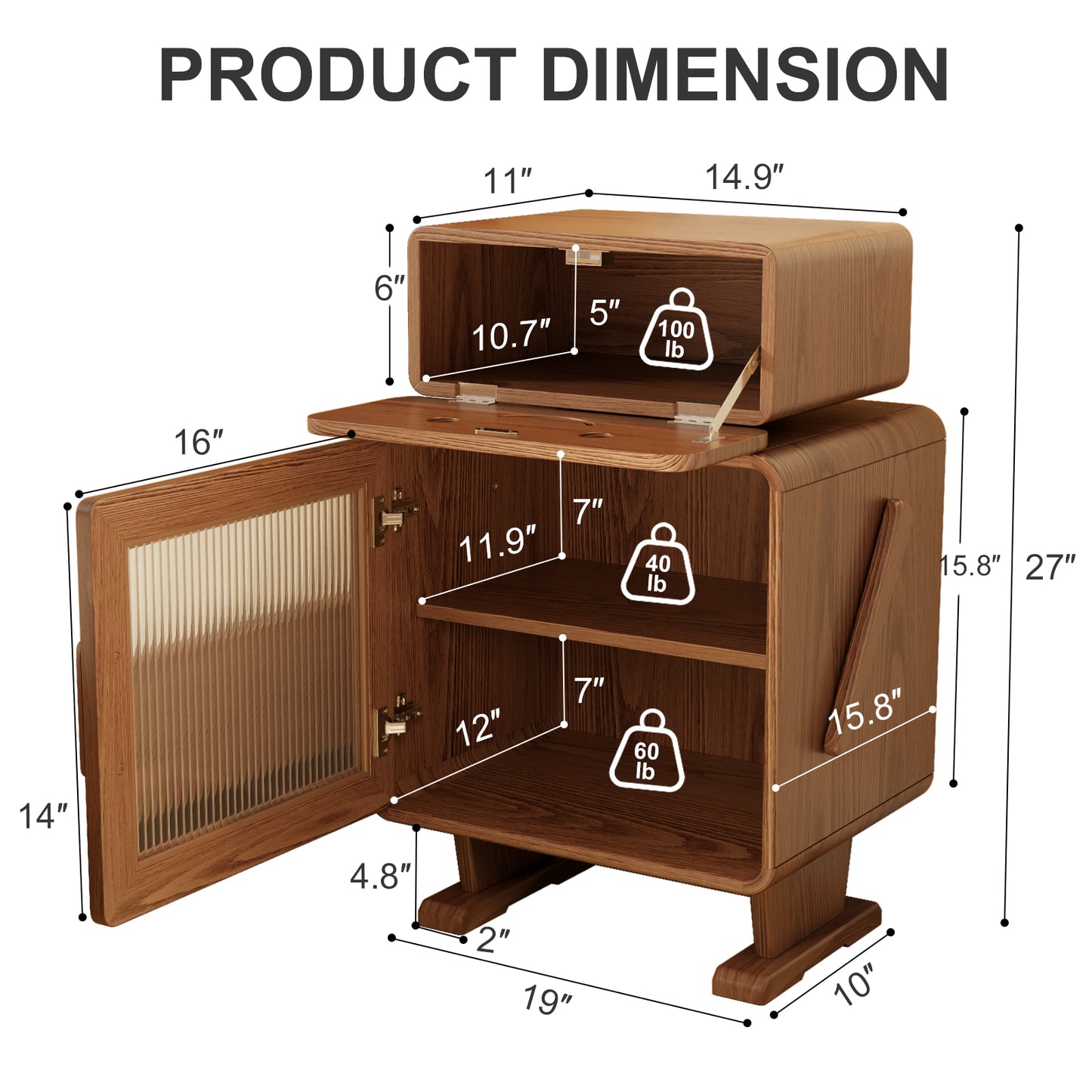 Robot Solid Wood Nightstand, Led Nightstand with 360°Rotating Drawer, Creative Nightstand with Drawers, Easily Assembly,Bedside Table for Bedroom,Living Room
