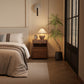 Solid Wood Nightstand with Wheels, Open Shelf & 3 Drawers - iKaslandi