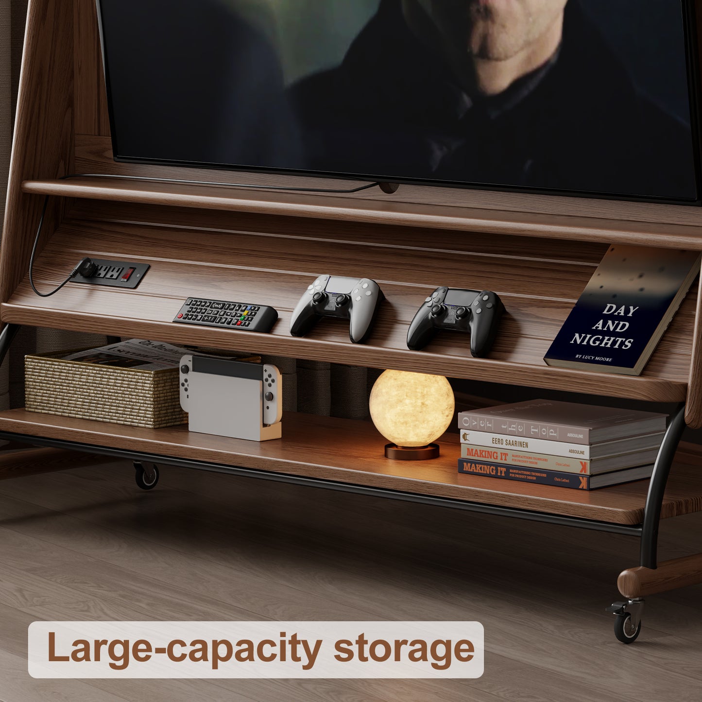 Rolling TV Stand, 40-65 Inches
