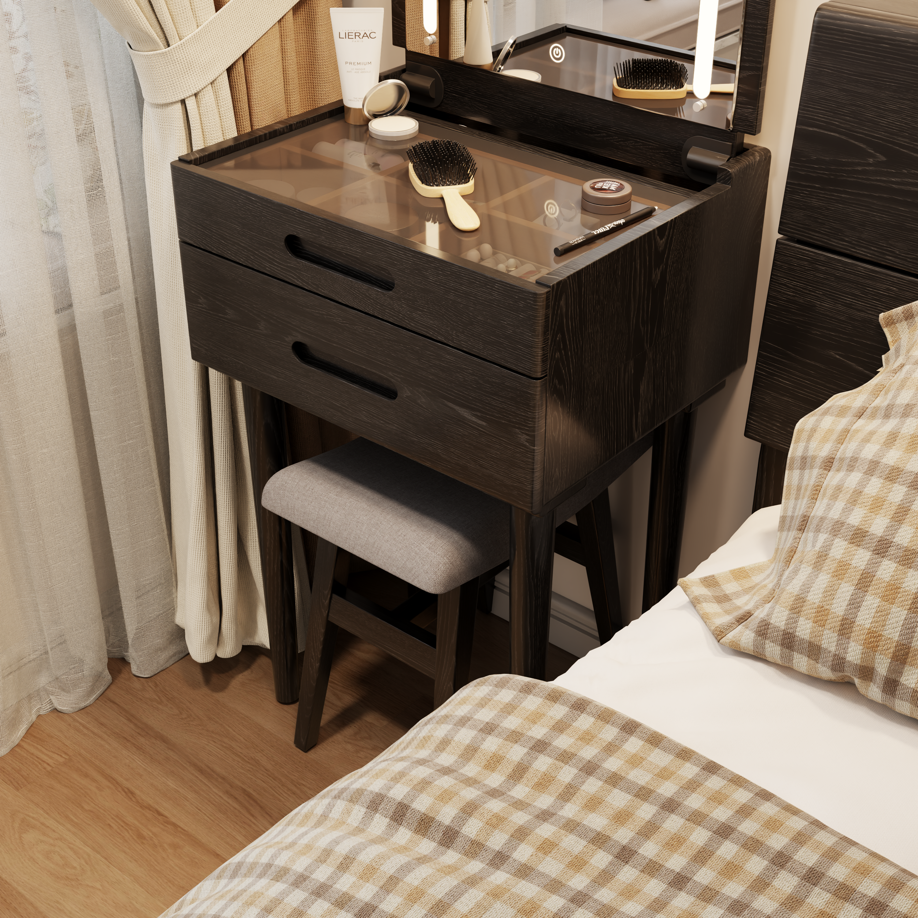 Vanity Stool with Soft Saddle Cushion