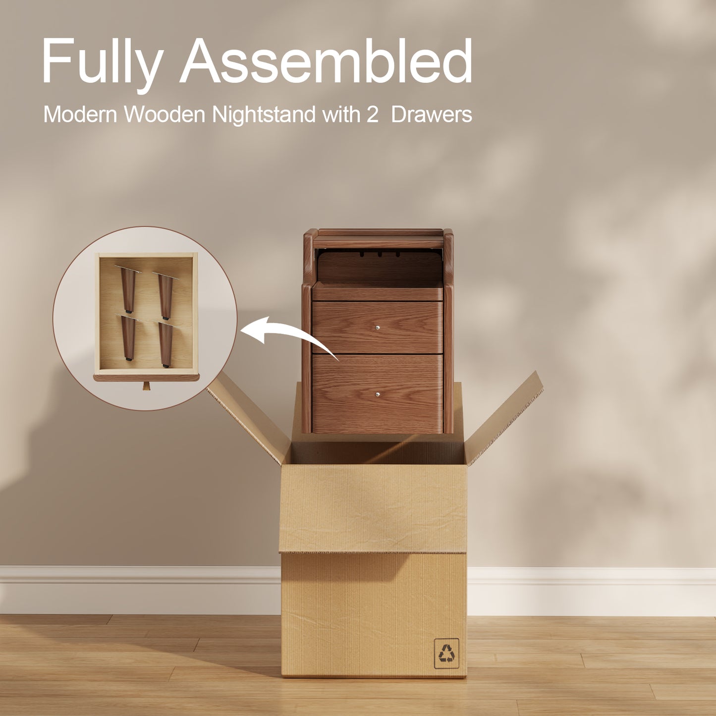 Solid Wood Bedside Table