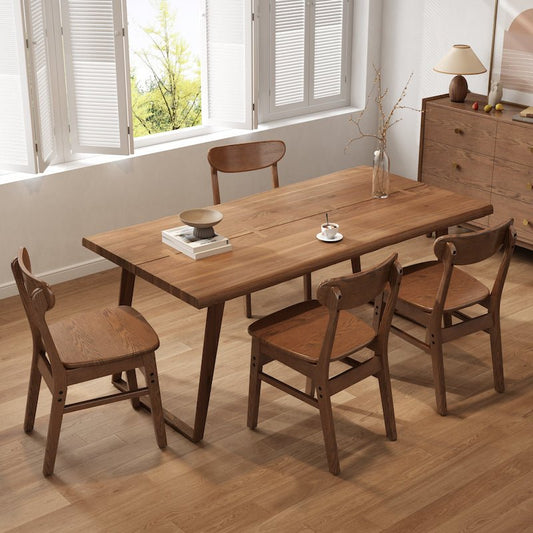 Solid Wood Dining Chair - 330 lbs Rated, Easy-Clean for Dining & Home Office - iKaslandi