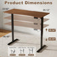 Electric Standing Desk with Solid Rubberwood Top - iKaslandi
