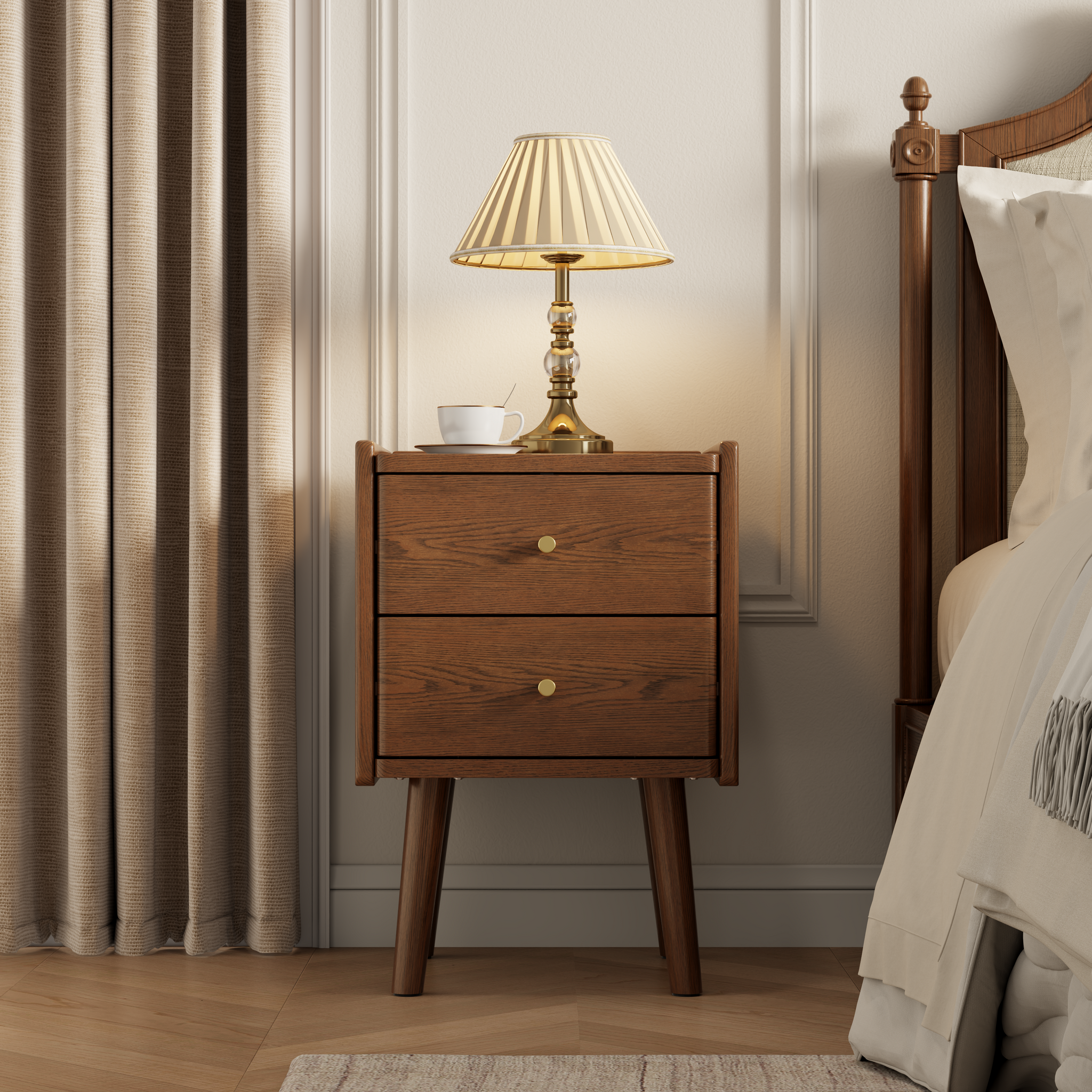 2-Drawer & 3-Drawer Solid Wood Nightstand – Durable & Stylish