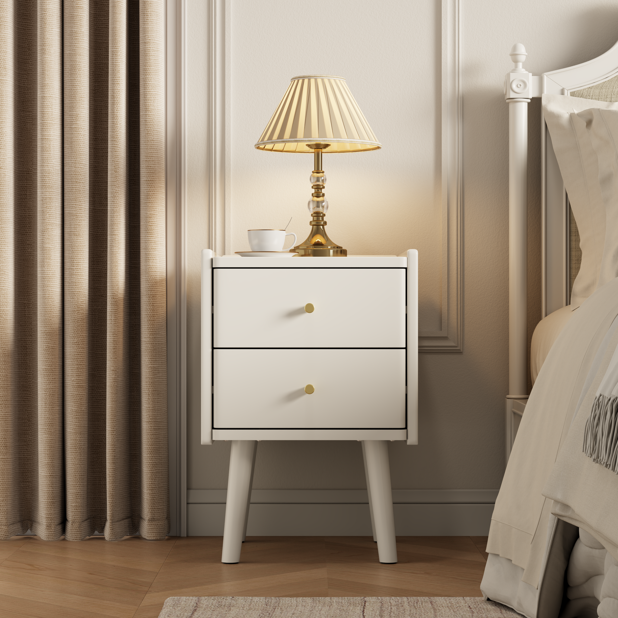 2-Drawer & 3-Drawer Solid Wood Nightstand – Durable & Stylish
