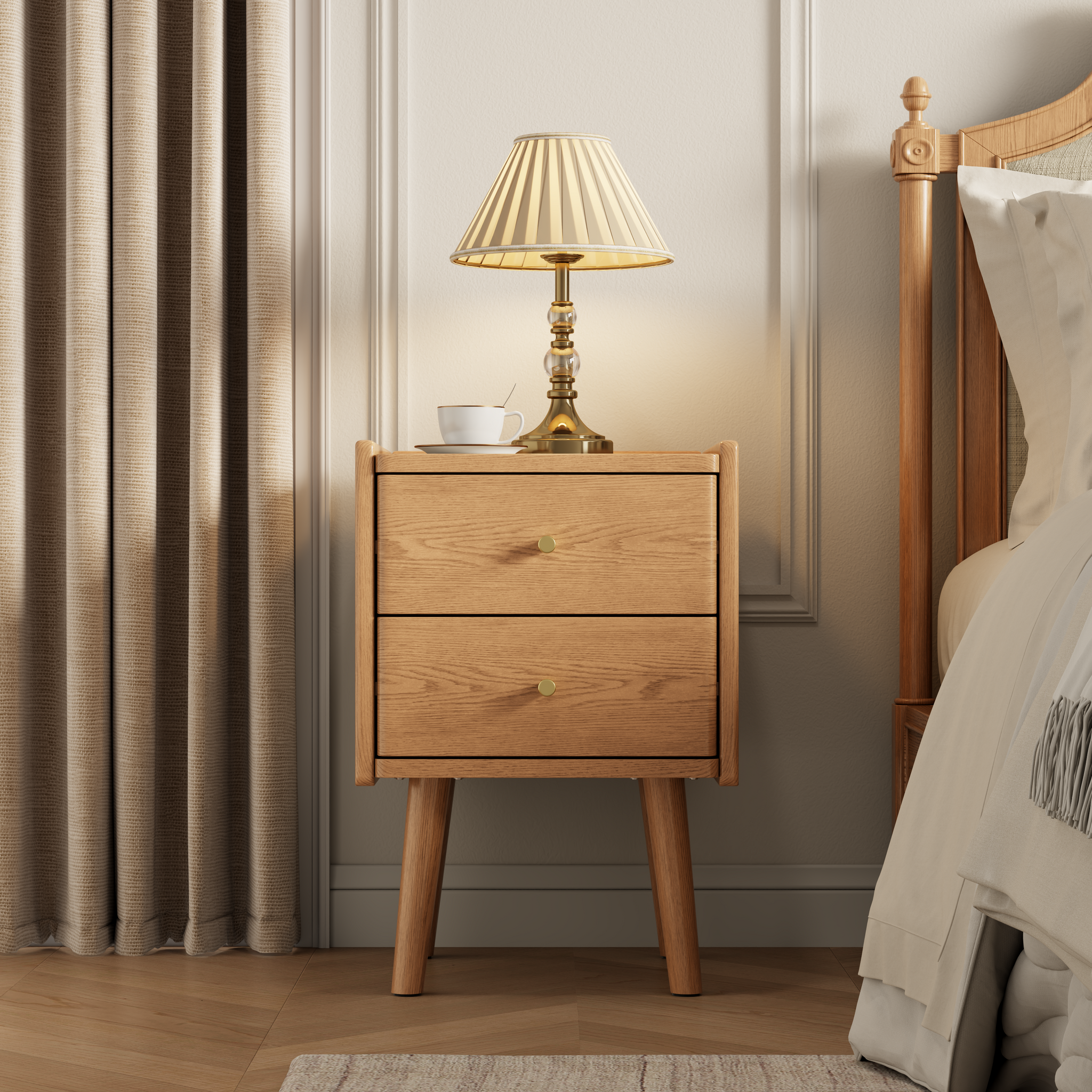 2-Drawer & 3-Drawer Solid Wood Nightstand – Durable & Stylish