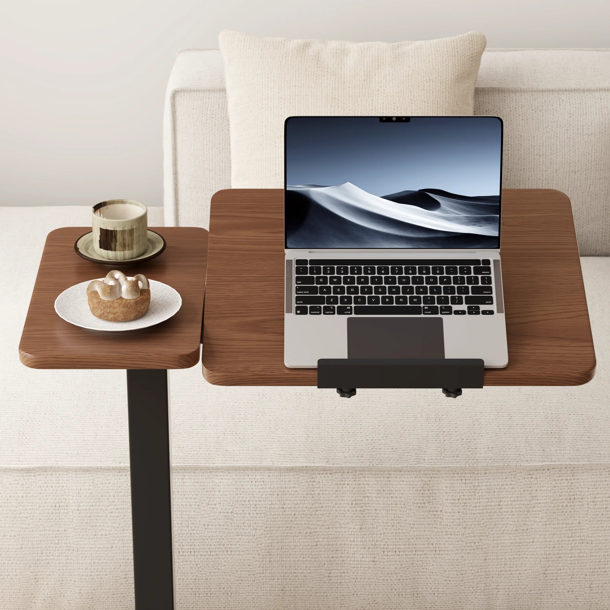 Adjustable Height Laptop Desk for Bed & Sofa – Solid Wood Tilting Top - iKaslandi
