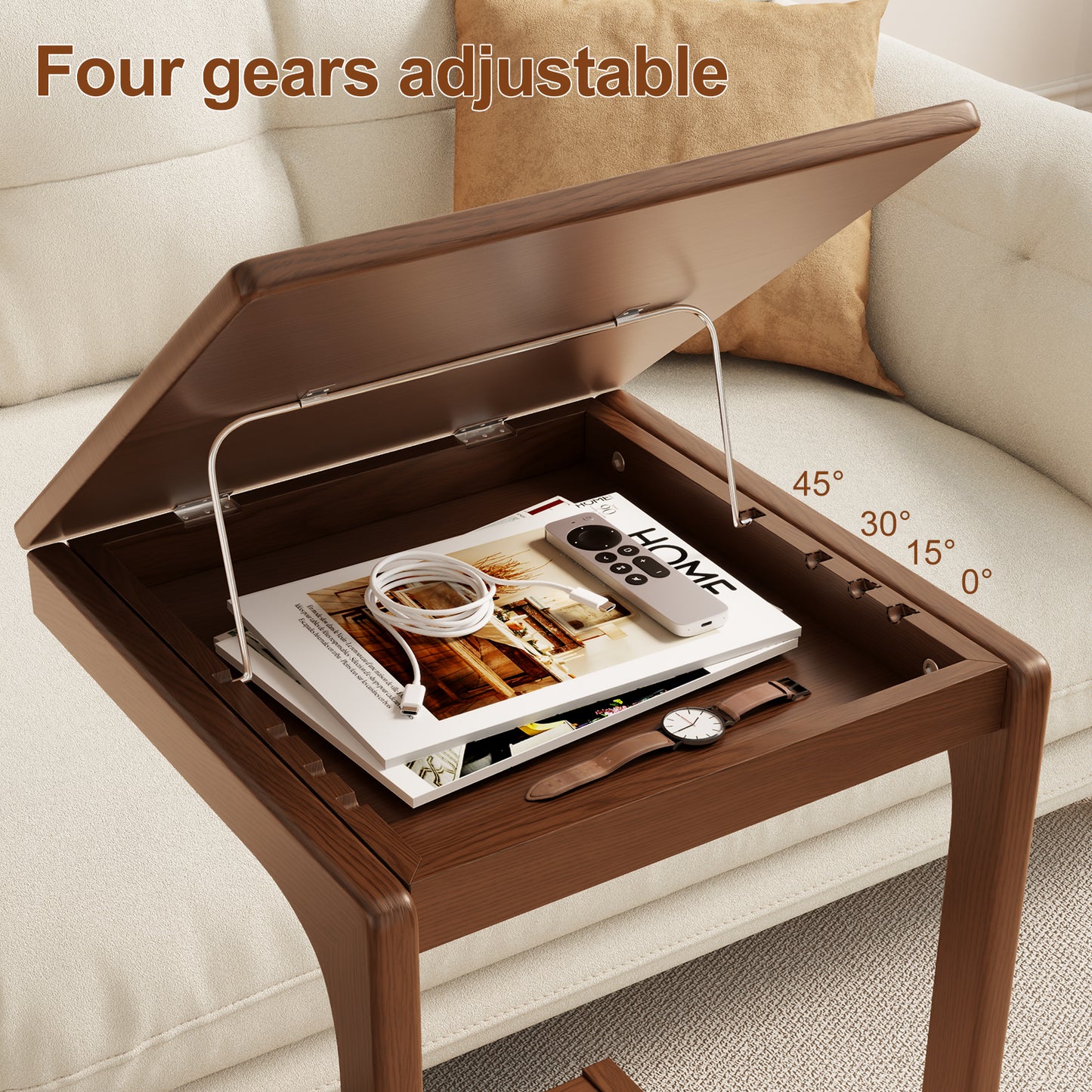 C-shaped sofa table