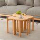 Solid Rubberwood Round Stool Set of 4 | Stackable Farmhouse Accent Stools - Kaslandi Furniture