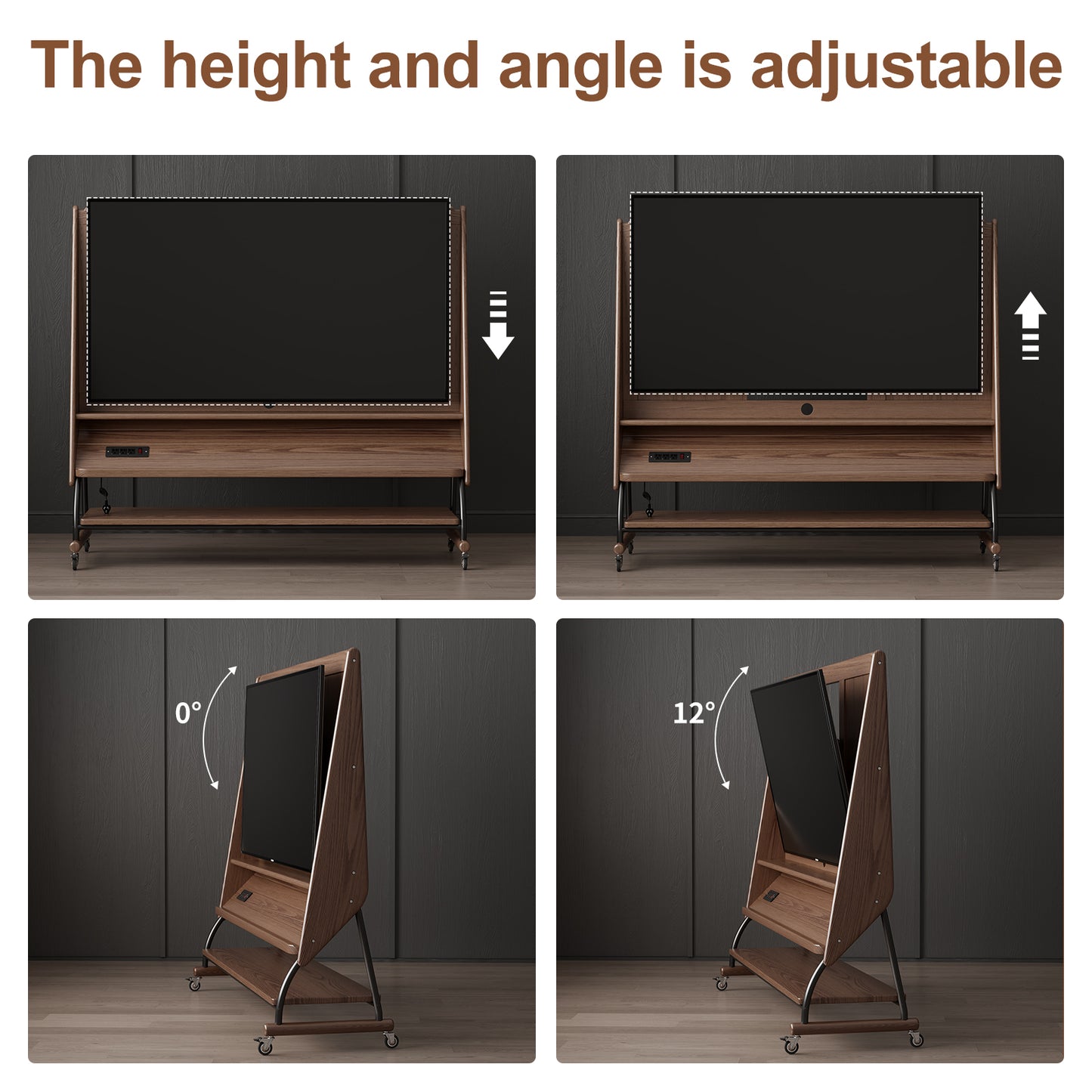 Rolling TV Stand, 40-65 Inches