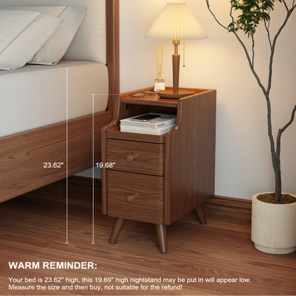 Narrow Bedside Table, 11.81"W