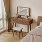 Solid Wood Vanity Desk with Detachable Lighted Mirror | Converts to Writing Desk - Kaslandi Furniture