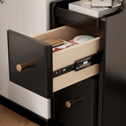 Solid Wood 3 - Drawer Nightstand with Shelf - Kaslandi Furniture
