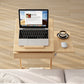 Solid Wood Rolling C - Shaped Side Table with Adjustable Top & Foldable Shelf - Kaslandi Furniture
