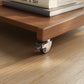 Solid Wood Rolling C - Shaped Side Table with Adjustable Top & Foldable Shelf - Kaslandi Furniture
