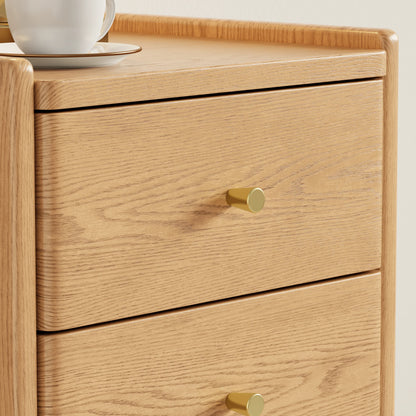 Solid Wood Nightstand 2 Drawer | Mid Century Bedside Table - Kaslandi Furniture