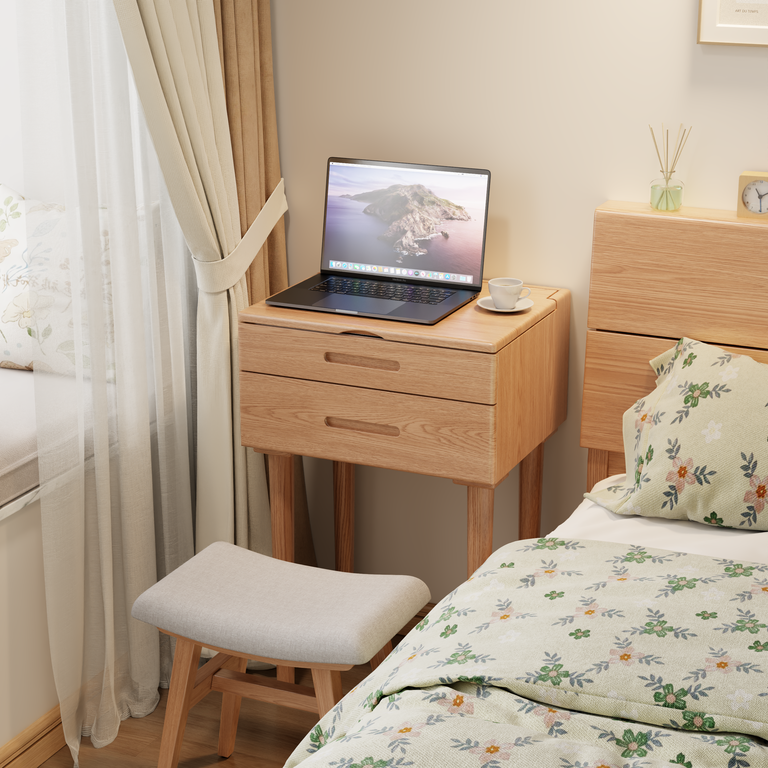 Vanity Desk with Mirror & Lights
