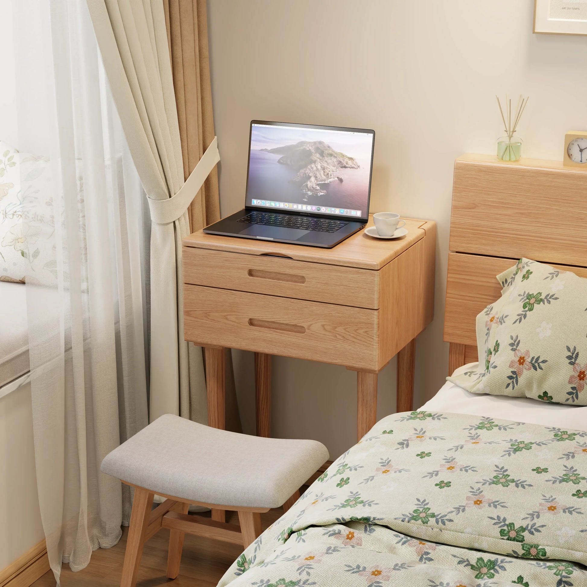 Vanity Desk with Mirror & Lights - Kaslandi Furniture
