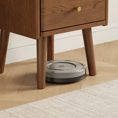 Close-up of the tapered leg and floor-protecting foot