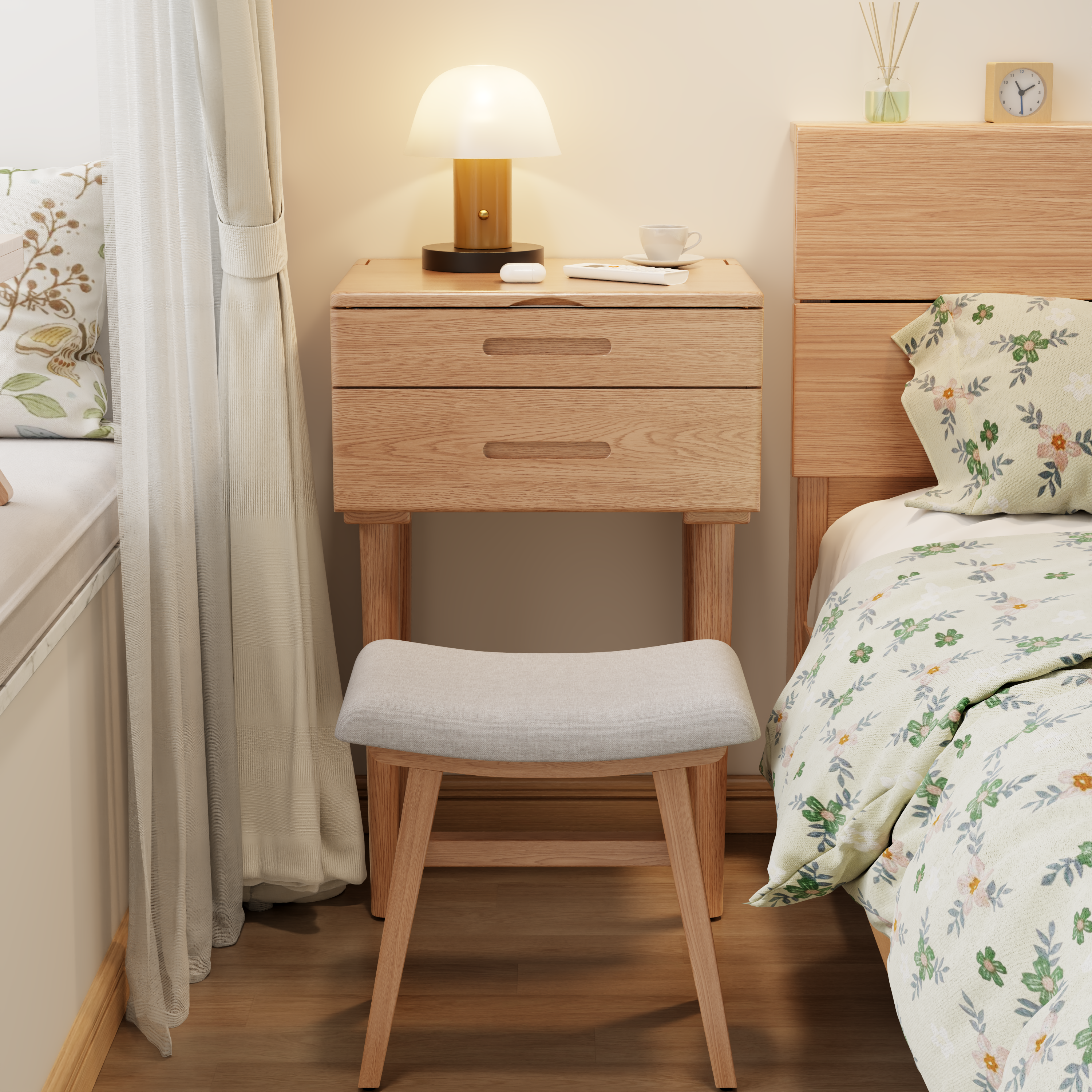 Vanity Desk with Mirror & Lights