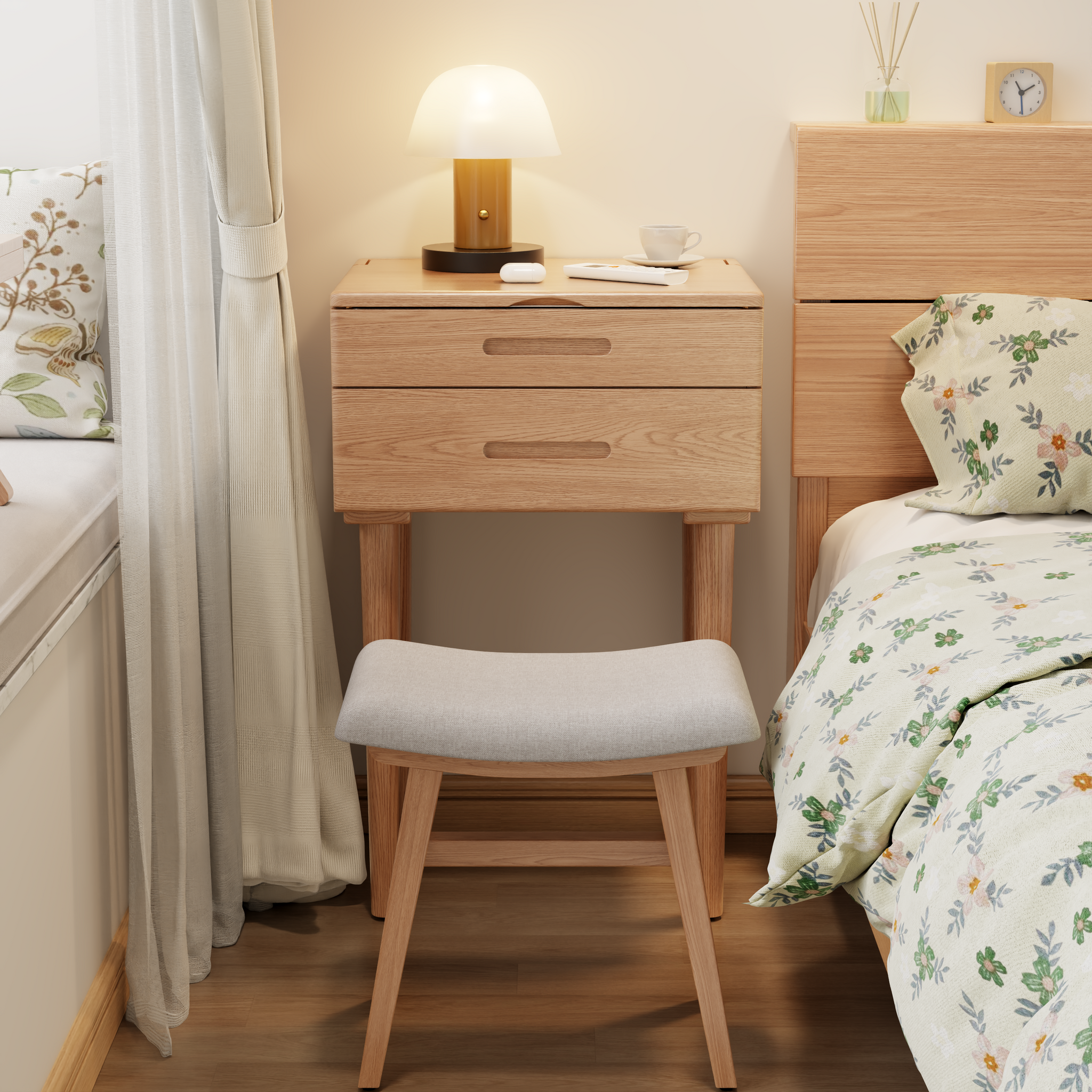 Vanity Desk with Mirror & Lights