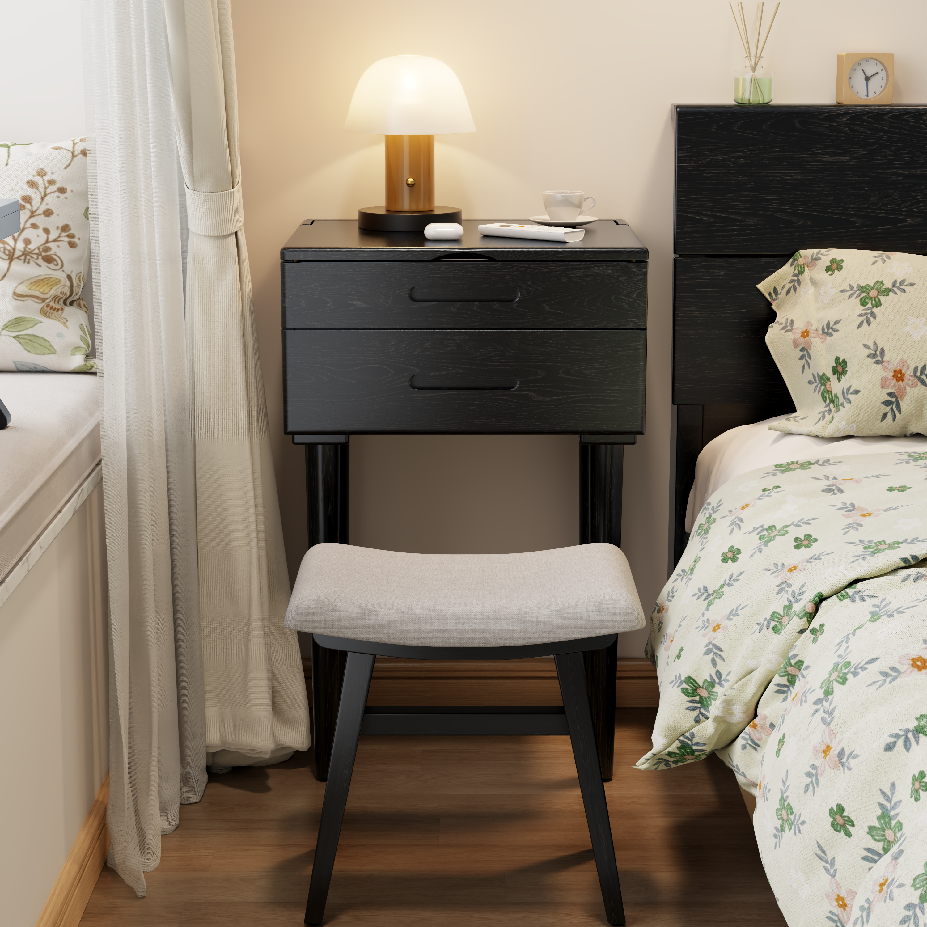 Vanity Desk with Mirror & Lights