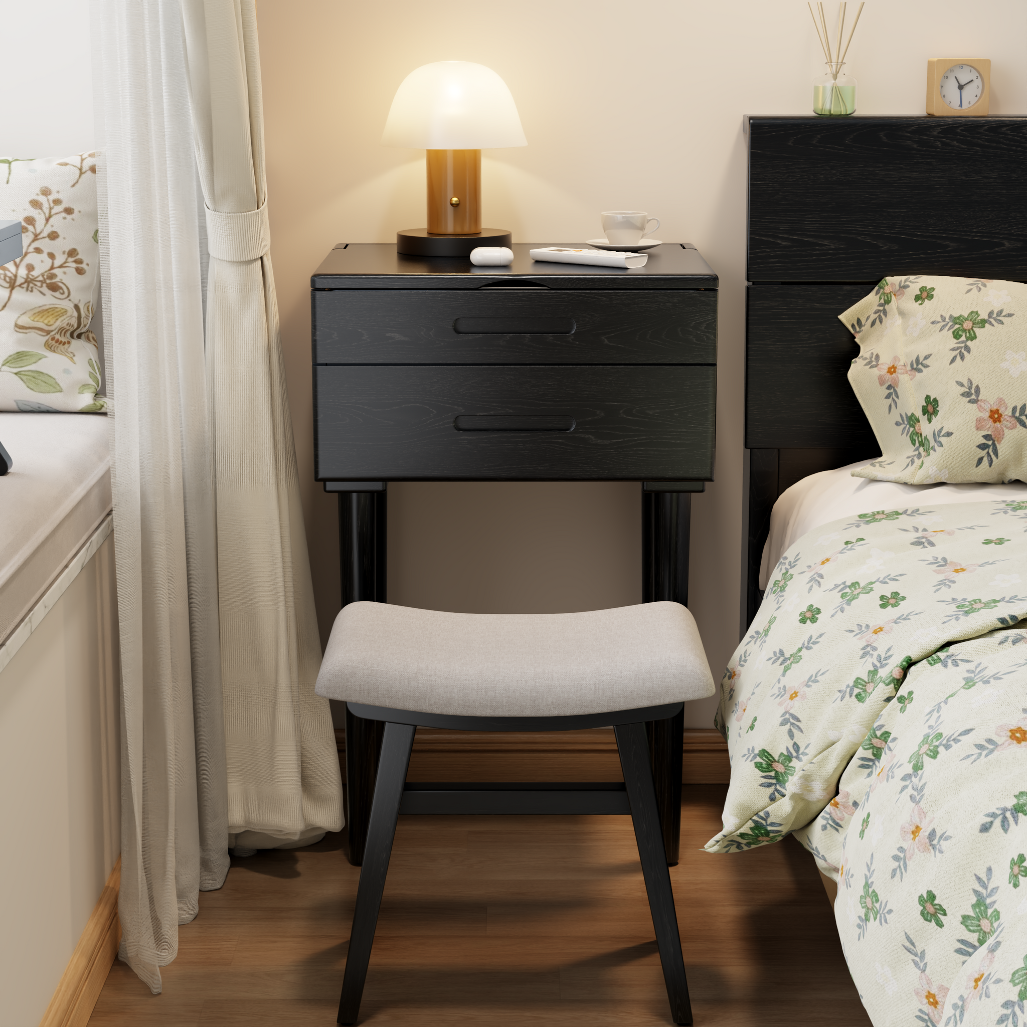 Vanity Desk with Mirror & Lights