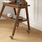 Rolling Solid Wood TV Stand with Wheels & Power Outlet — Fits 40"-85" TVs