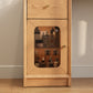 Solid Wood Vanity Desk with LED Round Mirror & Side Storage Cabinet