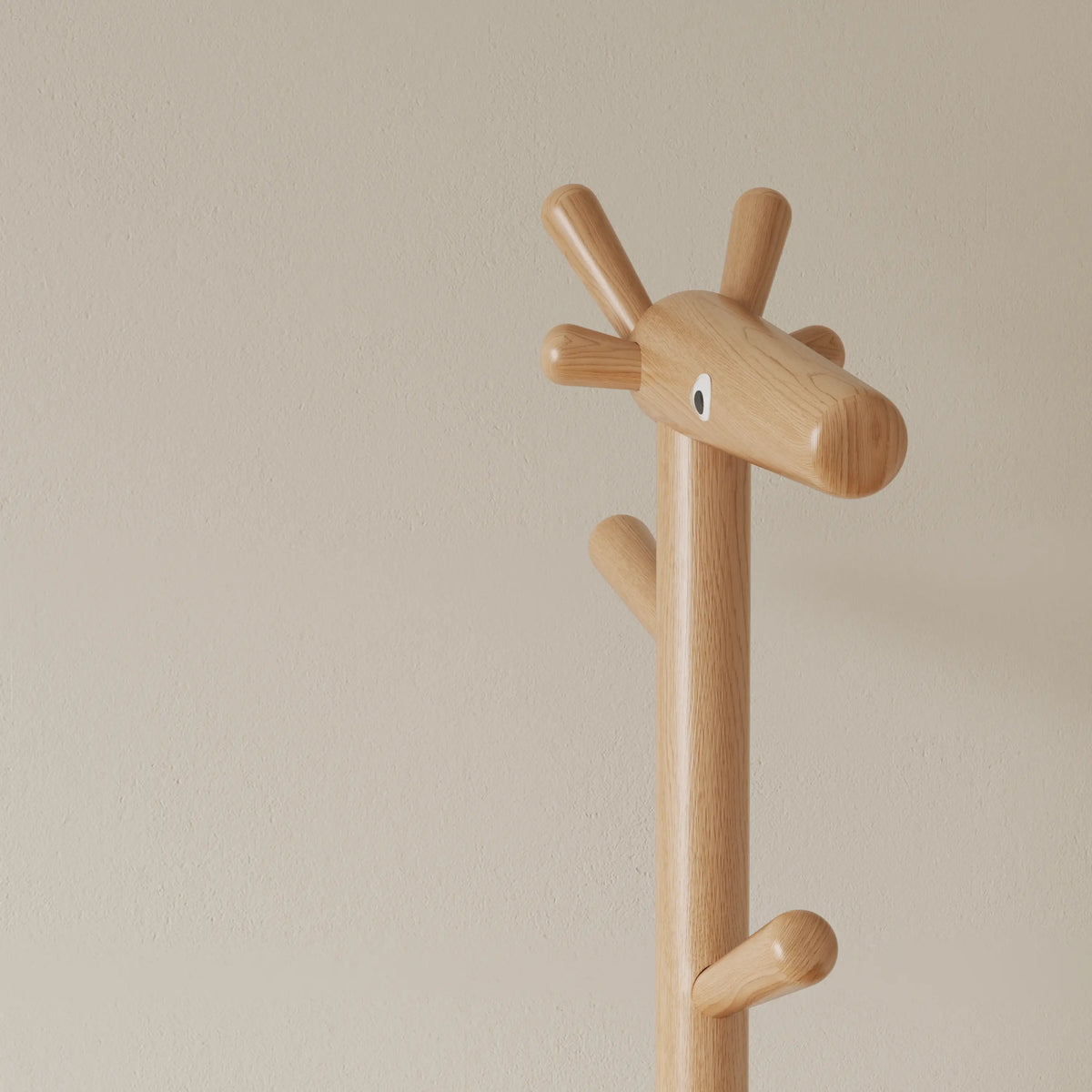 Giraffe Solid Wood Coat Rack & Shoe Bench with Cushion - iKaslandi