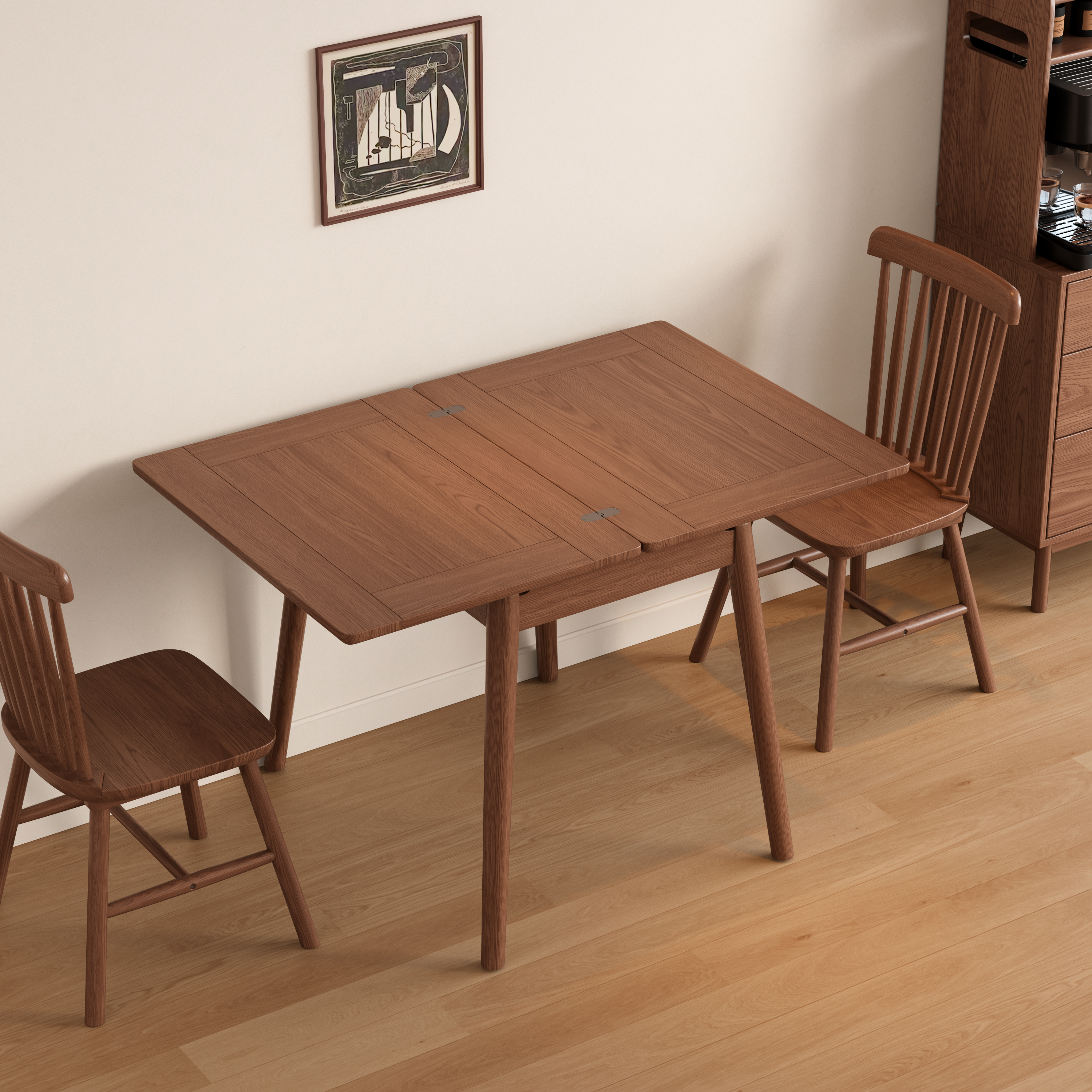 Expandable Solid Wood Dining Table for