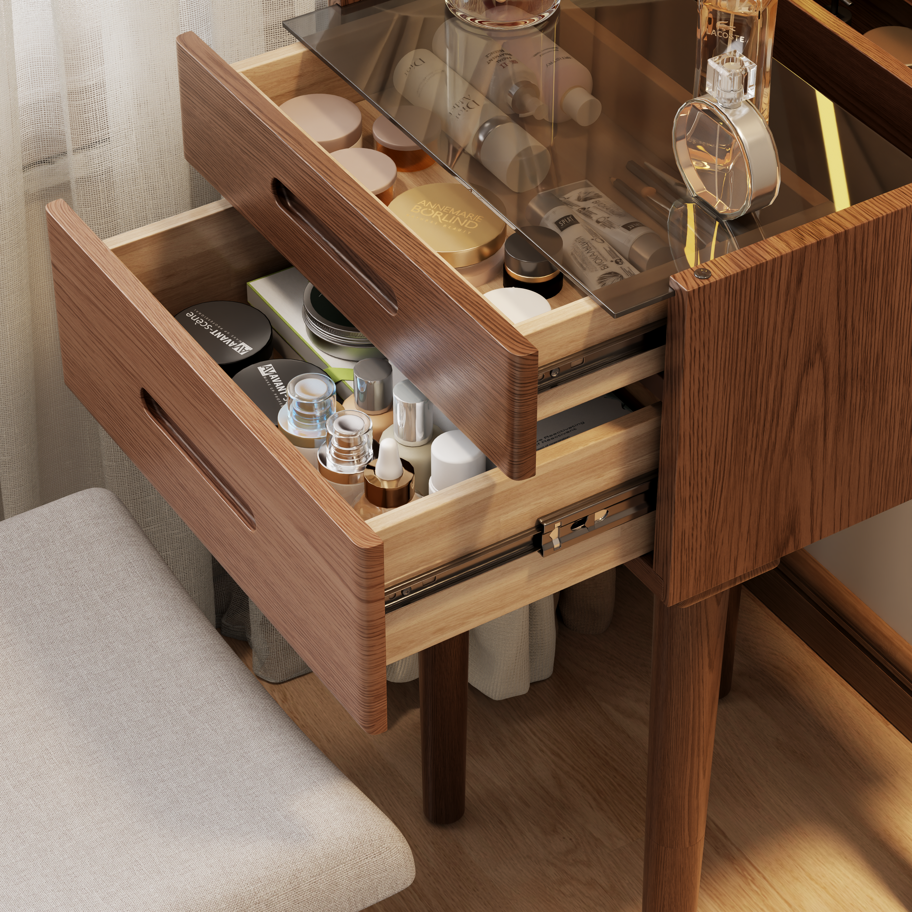 Vanity Desk with Mirror & Lights