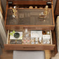 Small Solid Wood Vanity Desk with Flip-Top Lighted Mirror | 20"–24" W